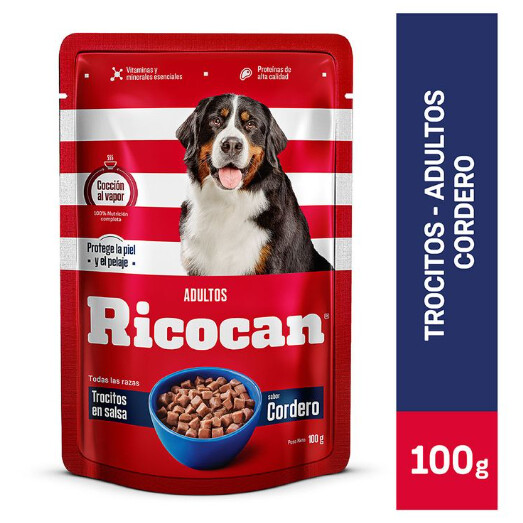 RICOCAN CORDERO TROCITOS ADULTO POUCH 100Gr