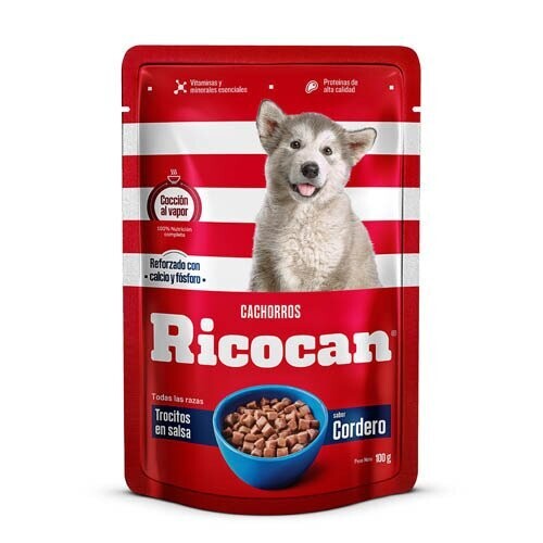 RICOCAN CORDERO TROCITOS CACHORROS POUCH 100Gr