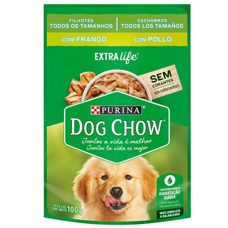 DOG CHOW Cachorros Trozos Jugosos de Pollo 100gr