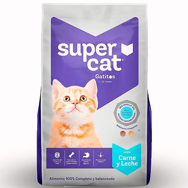 SUPERCAT GATITOS CARNE Y LECHE 09 Kg