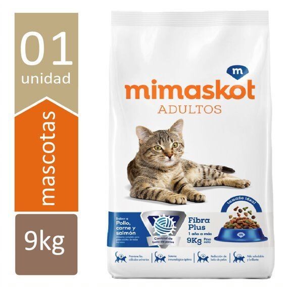 Mimaskot Adultos Fibra Plus 9kg pollo, carne y salmon