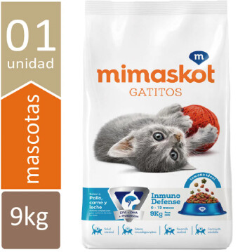 MIMASKOT Gatitos Sabor Pollo, Carne y Leche Bolsa 9Kg