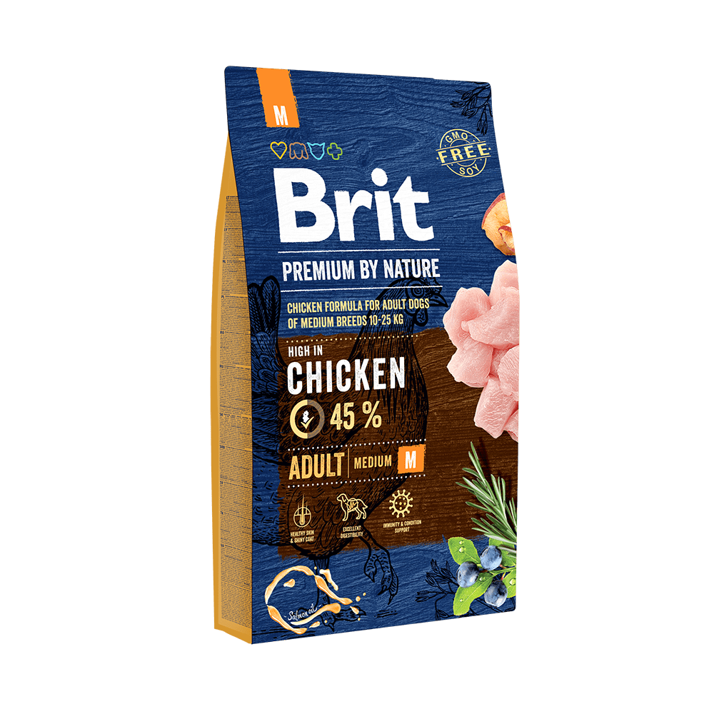 Brit premium de pollo raza mediana adulto 15kg