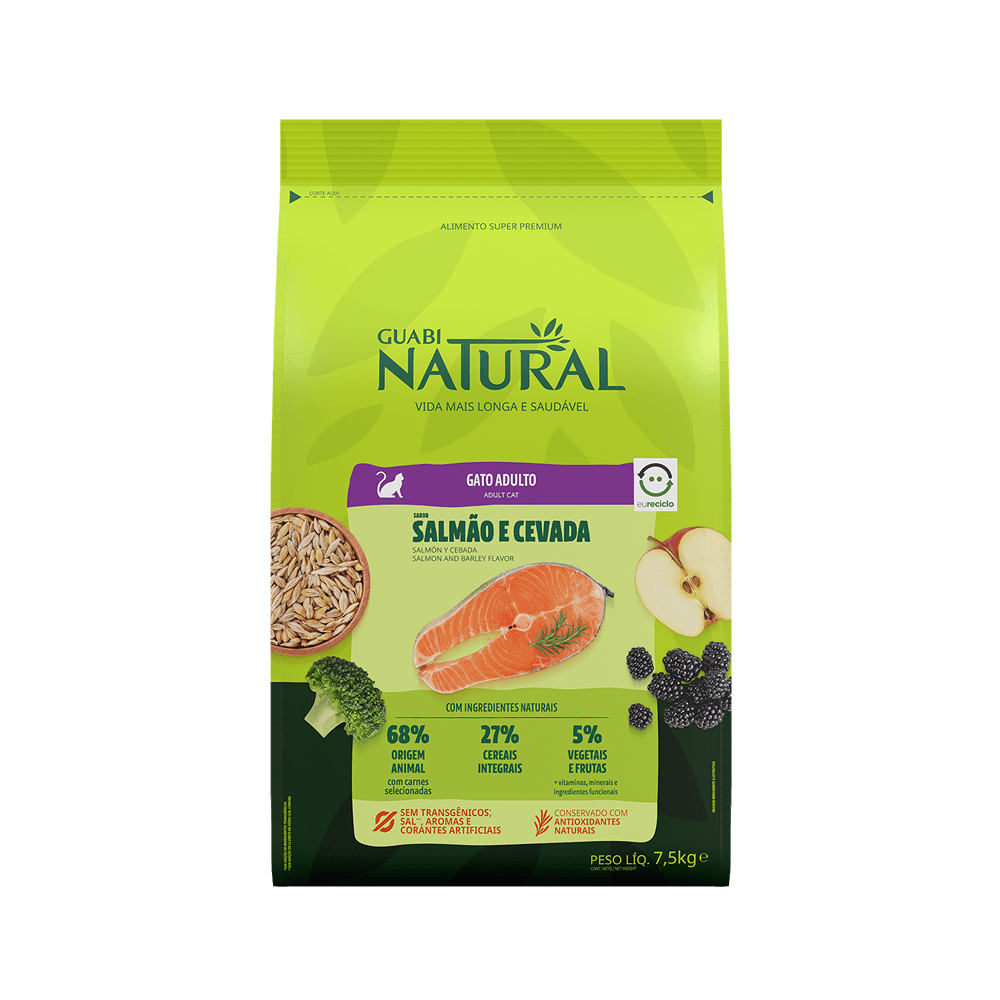 Guabi Natural GATO ADULTO SALMÓN Y CEBADA 7.5kg