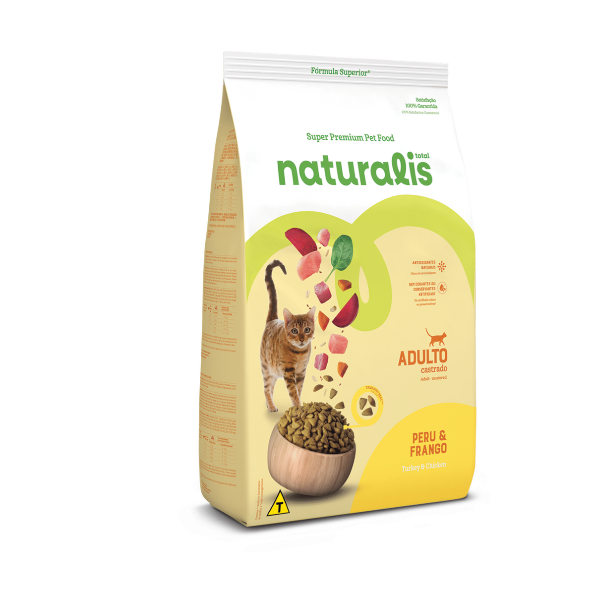 NATURALIS GATOS ADULTO CASTRADOS POLLO, PAVO Y FRUTAS DE 7.5KG (nueva presentación)
