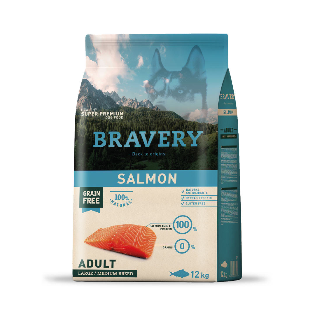 BRAVERY SALMON ADULT LARGE/MEDIUM BREED 12 KG
