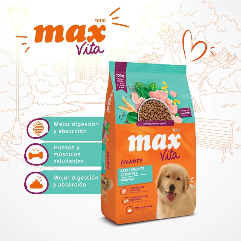 MAX - MAX VITA PERROS CACHORROS CRECIMIENTO - SABOR POLLO 10kg