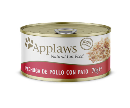 APPLAWS PECHUGA DE POLLO CON PATO (LATA DE 70gr) APPLAWS PECHUGA DE POLLO CON PATO (LATA DE 70gr)