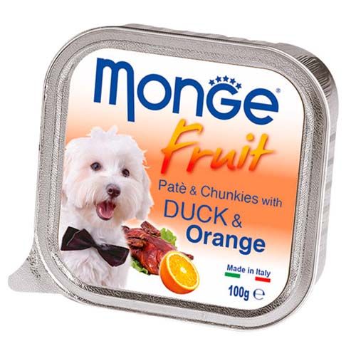 Monge Dog Fruit Pato y Naranja de 100g