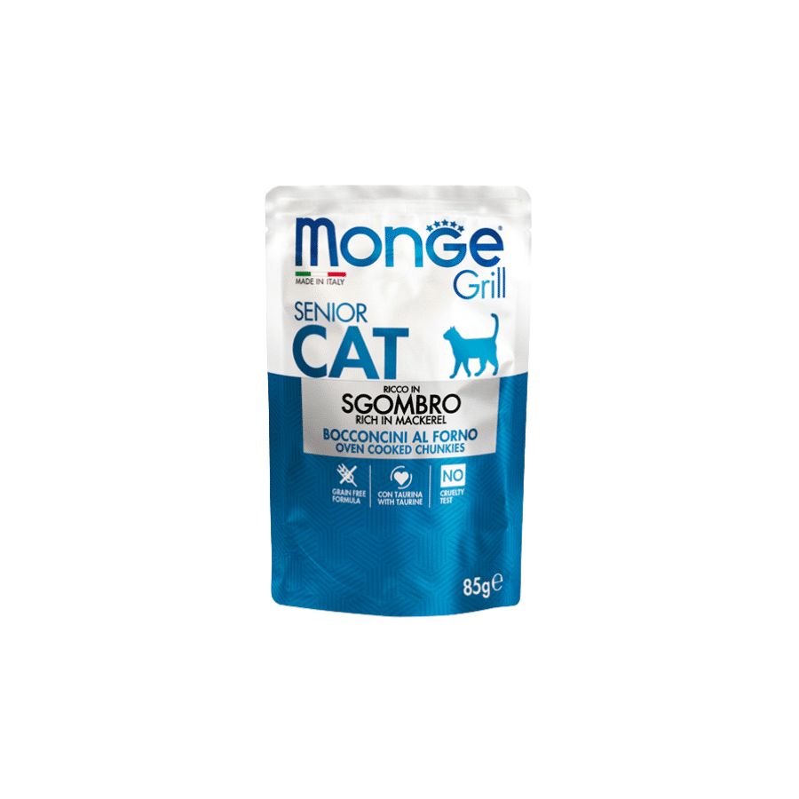 Monge Feline adult Senior Grill Caballa de 85g