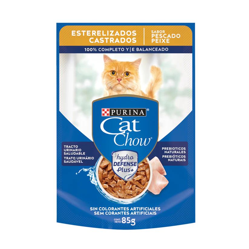 Cat Chow Alimento húmedo para Gatos Esterilizados con Pescado 85gr