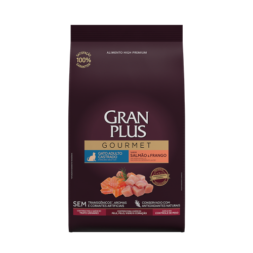 Gran plus Gourmet Gato Castrado Salmón y Pollo 10kg