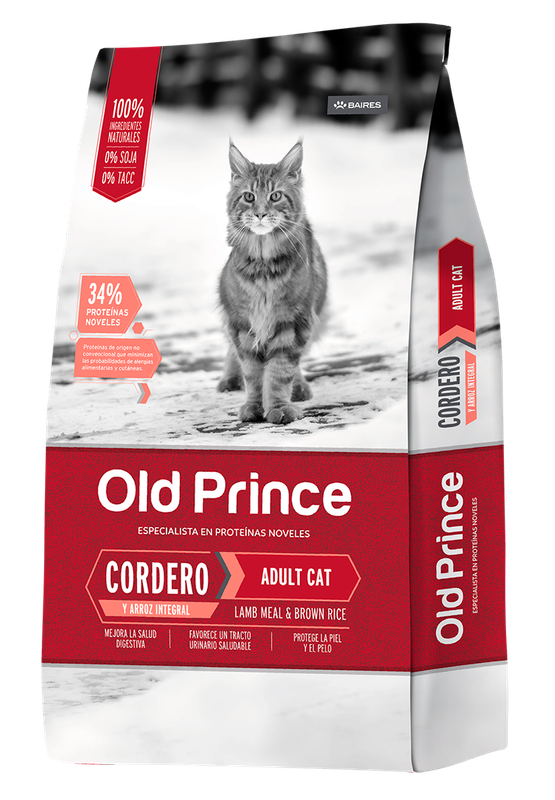 OLD PRINCE NOVELES CORDERO Y ARROZ GATOS ADULTO 7.5kg