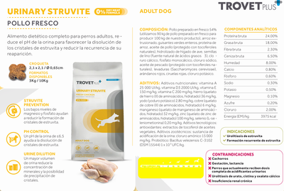 Trovet plus URINARY STRUVITE FRESH CHICKEN VETERINARY DIET - ADULT DOG Trovet plus URINARY STRUVITE FRESH CHICKEN VETERINARY DIET - ADULT DOG