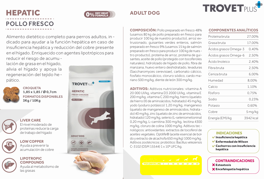 trovet plus  HEPATIC FRESH CHICKEN  VETERINARY DIET - ADULT DOG