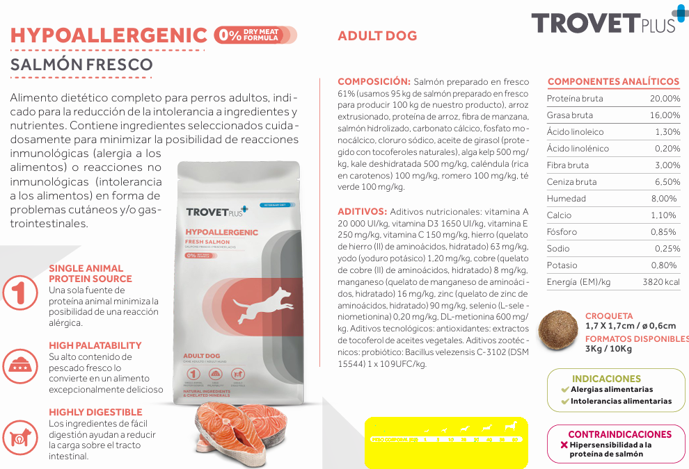 trovet plus HYPOALLERGENIC FRESH SALMON  VETERINARY DIET - ADULT DOG