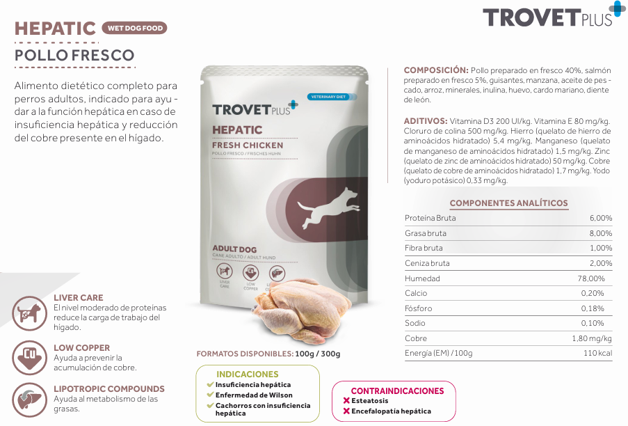 trovet plus HEPATIC FRESH CHICKEN ADULT DOG 300gr