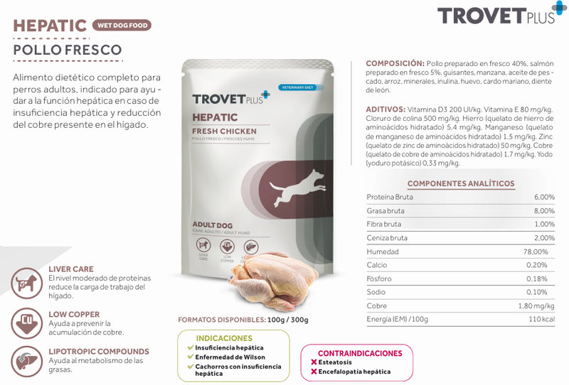 trovet plus HEPATIC FRESH CHICKEN ADULT DOG 300gr