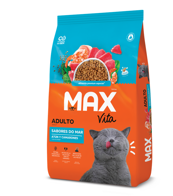 Max Cat adultos sabores de mar atún y camarón 3kg