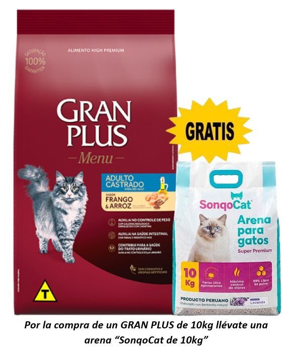 Gran plus castrados de pollo y arroz  10kg