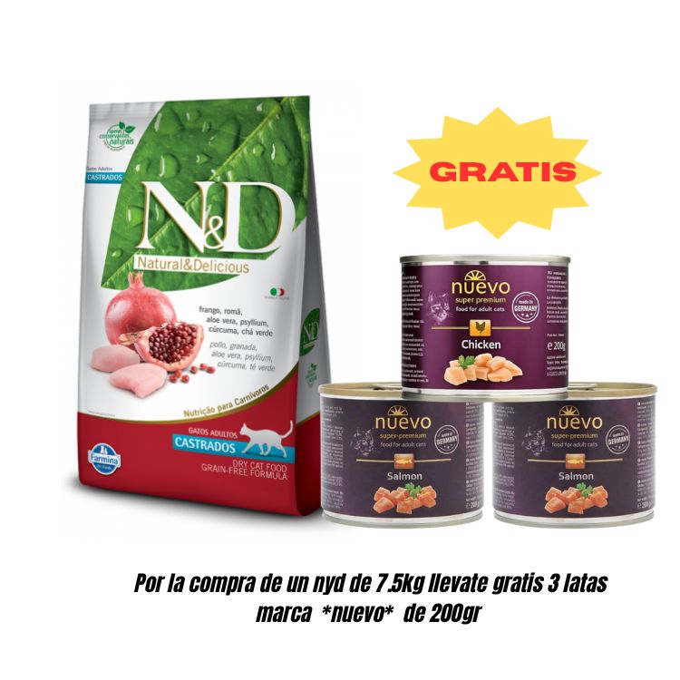 NyD FELINE CASTRADOS FRANGO 7.5KG