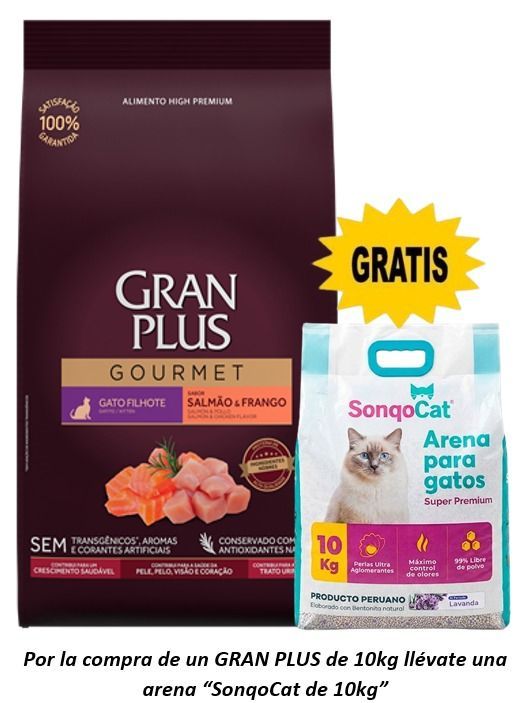 gran plus Gourmet Gatito Sabor Salmón y Pollo 10.1kg
