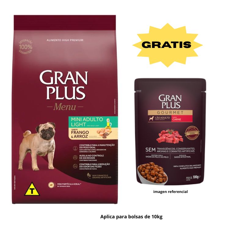 Gran plus Menú Perro Adulto Light Mini Pollo y Arroz