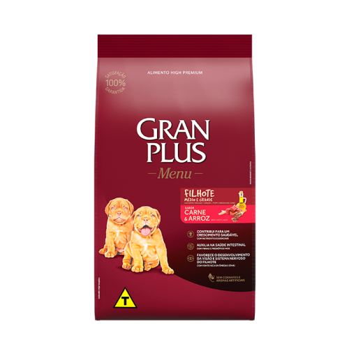 Gran plus Menú cachorro Carne y Arroz 15kg