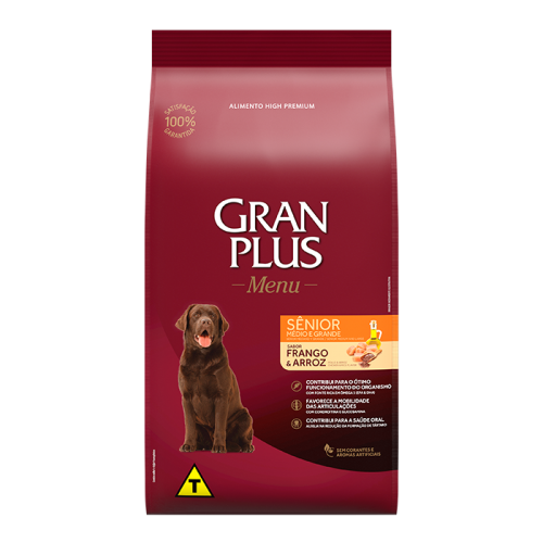 Gran Plus Menú Perro Senior Mediano y Grande Pollo y Arroz 15kg