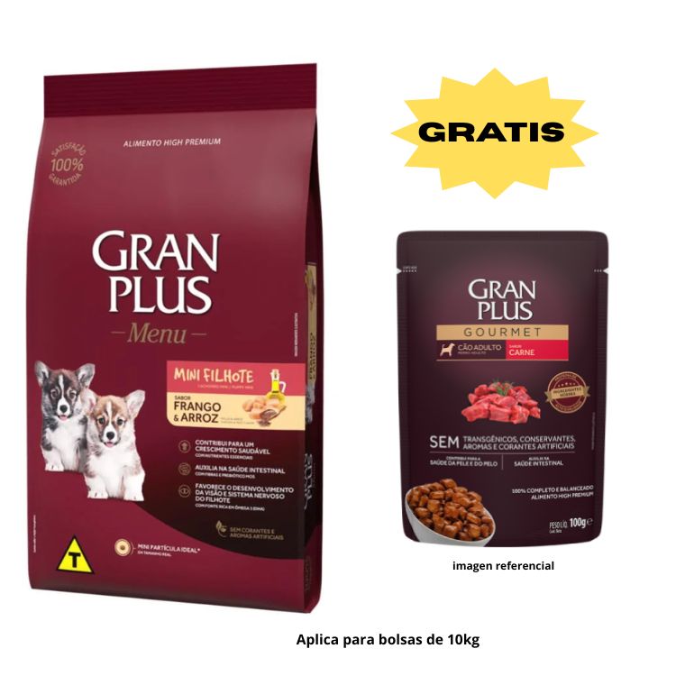 Gran plus Menú Perrito Mini Pollo y Arroz 10kg