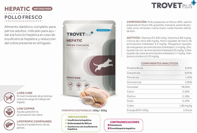 trovet plus HEPATIC FRESH CHICKEN ADULT DOG 300gr