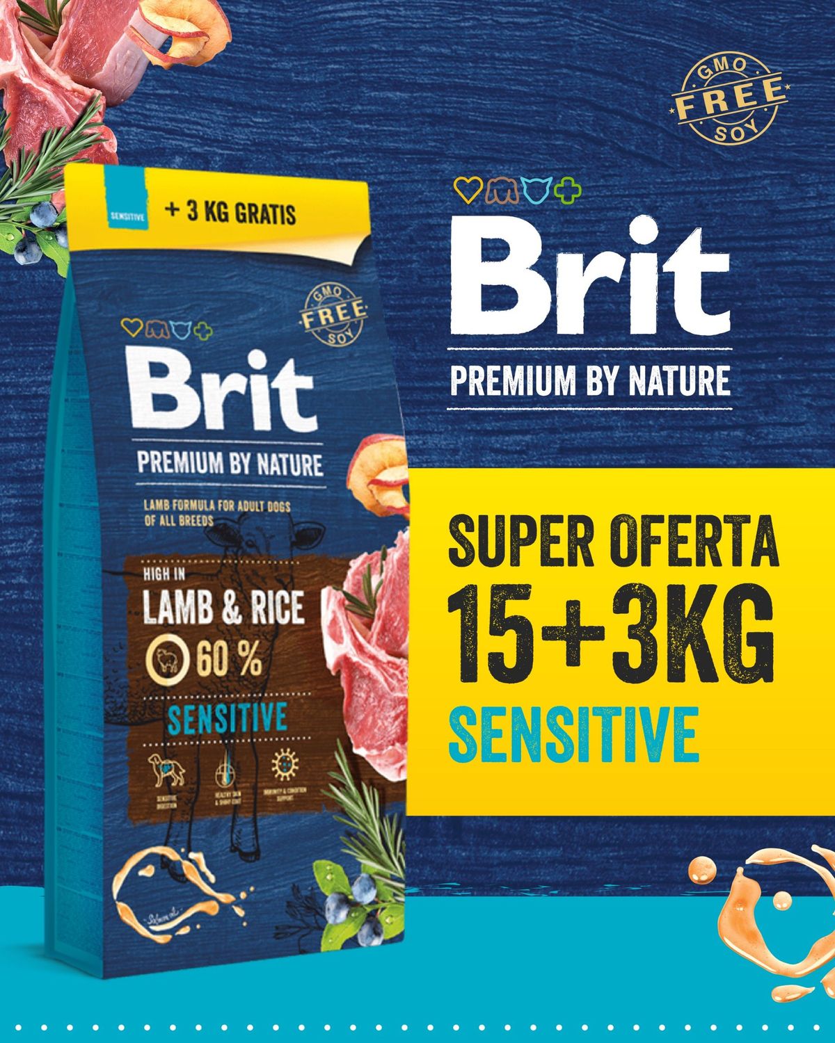 Brit premium de 15kg + 3kg gratis