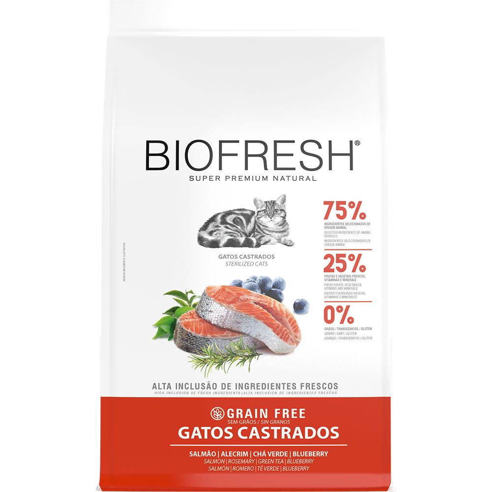 Biofresh® Gatos Esterilizados salmon de 7.5kg  (Salmón, Romero, Té Verde y Arándano)