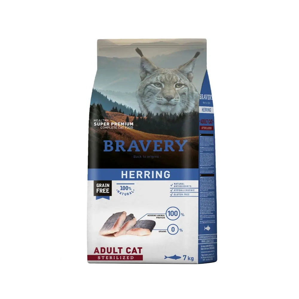 BRAVERY HERRING  ADULT CAT STERILIZED 7 KG