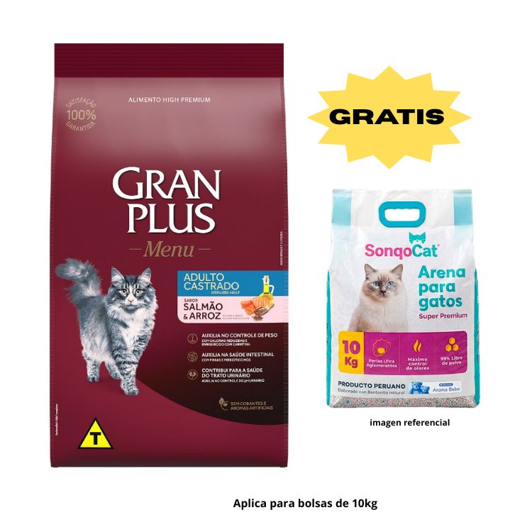 Gran plus castrados de salmón y arroz  10kg