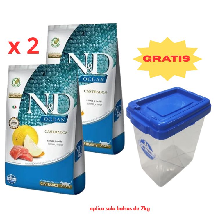 NyD Ocean Gatos Castrados Salmon y Melón 7.5 KG ND NyD Ocean Gatos Castrados Salmon y Melón 7.5 KG ND