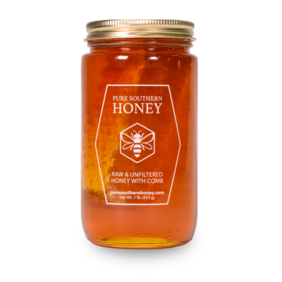 Raw & Unfiltered Honey with Comb - 1lb