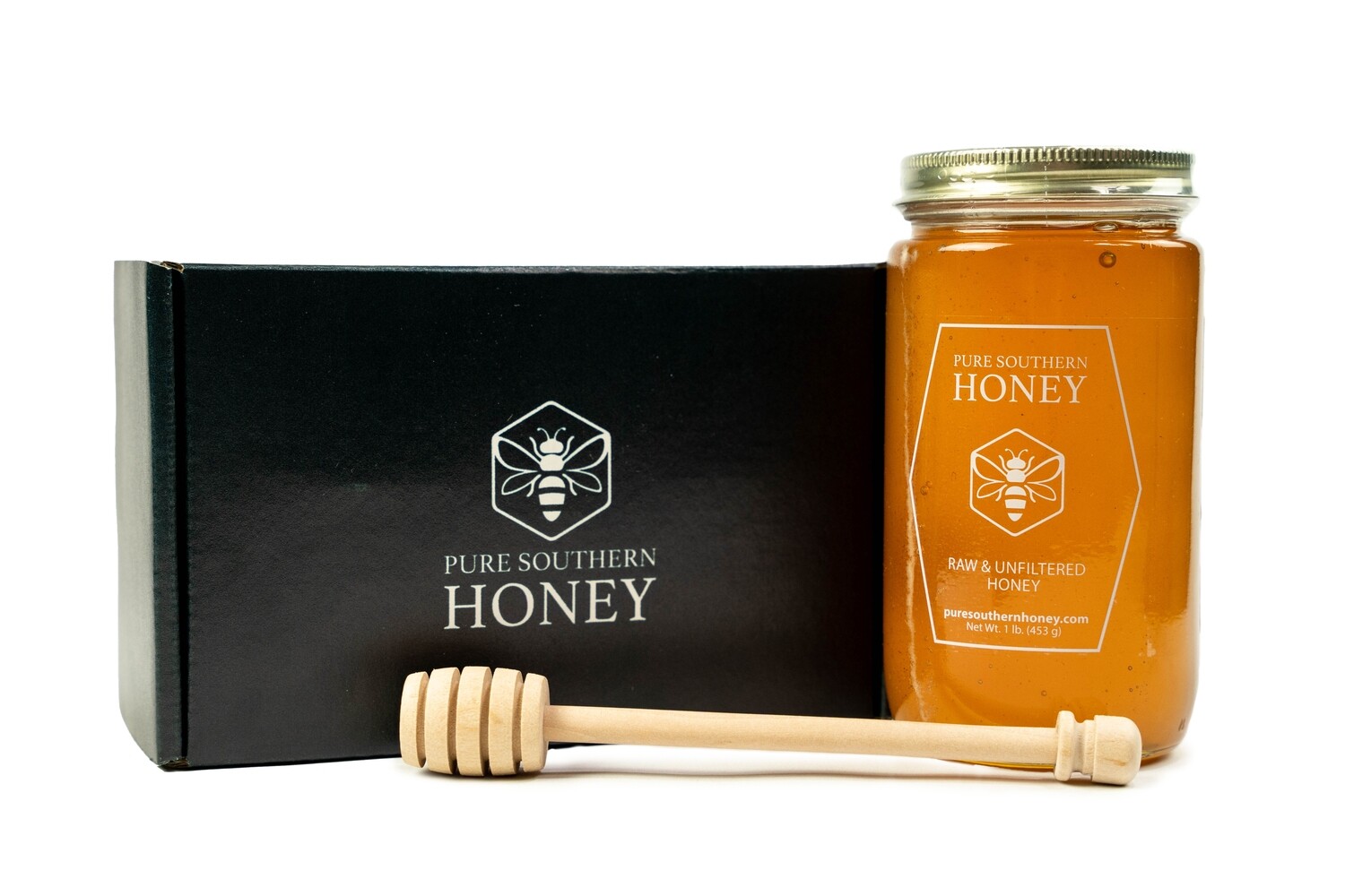 Raw Honey with Dipper Gift Box Set