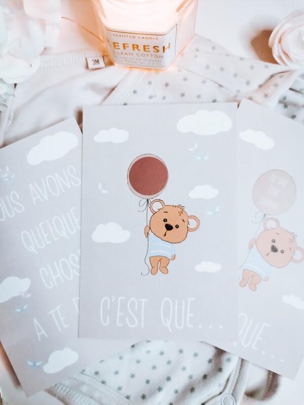 Cartes à gratter annonce de grossesse