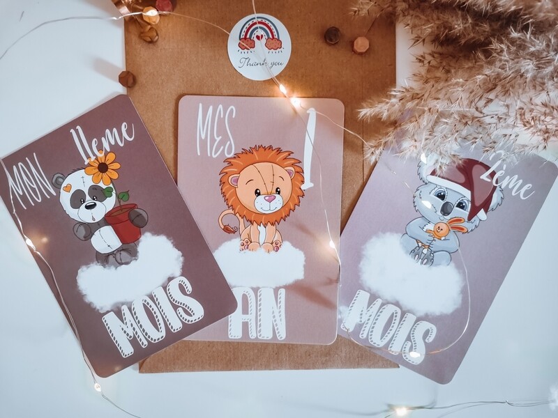 Cartes mois de naissance animaux