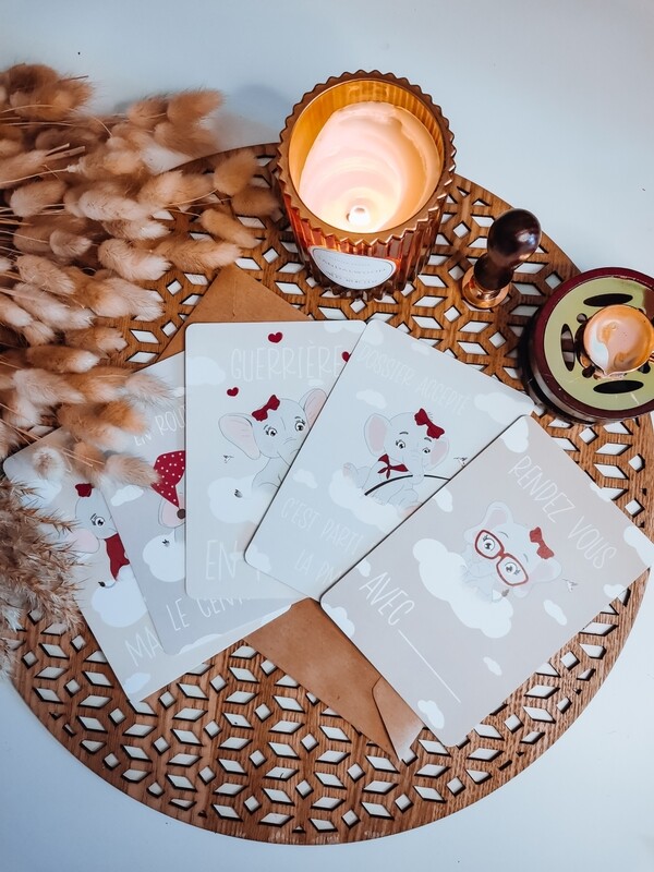 Cartes étapes PMA maman solo 🐘