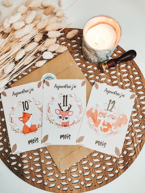 Cartes de naissance animaux de la forêt 🦊