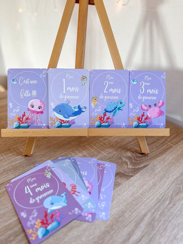 Carte de grossesse thème de la mer 🐳🤰🏼