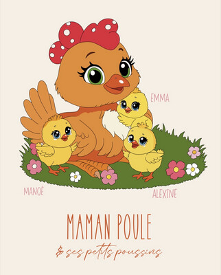 Affiche personnalisée « maman poule 🐔 »