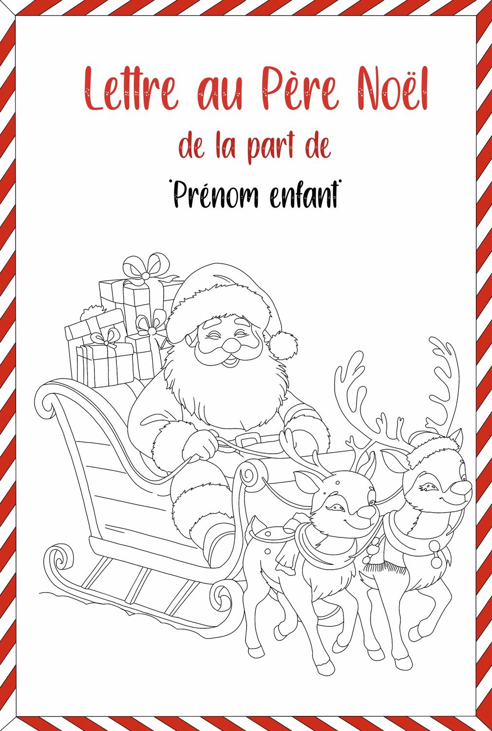 Lettre au Père Noël À COLORIER 🎅🏻💌