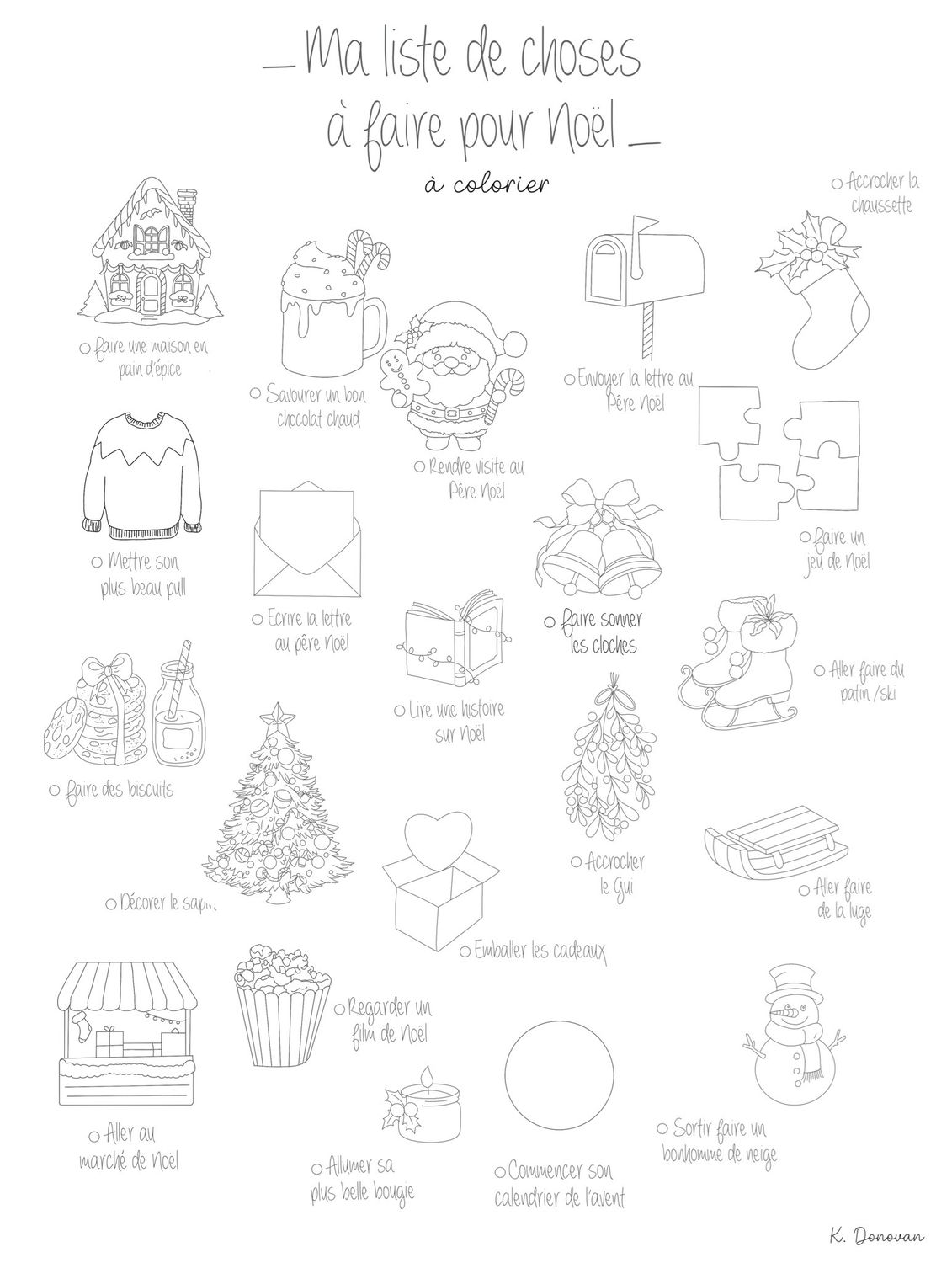 Affiche de Noël à colorier