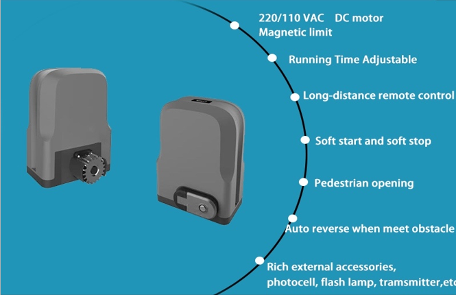 Motor deslizante 110V con final de carrera magnético 800kg