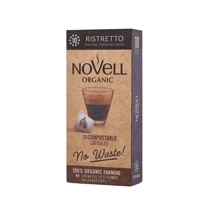 Novell Coffee capsules compostable barrier organic Ristretto 10 units
