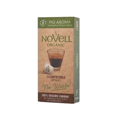 Novell Coffee capsules compostable barrier organic PIÙ AROMA 10 units