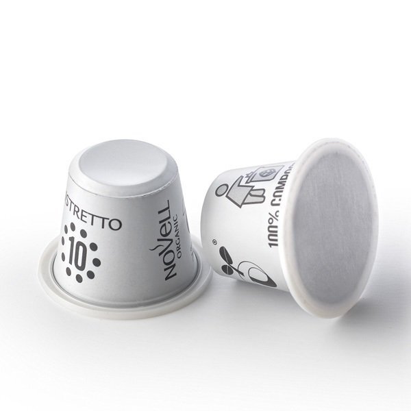 Novell Coffee capsules compostable barrier organic Ristretto 10 units